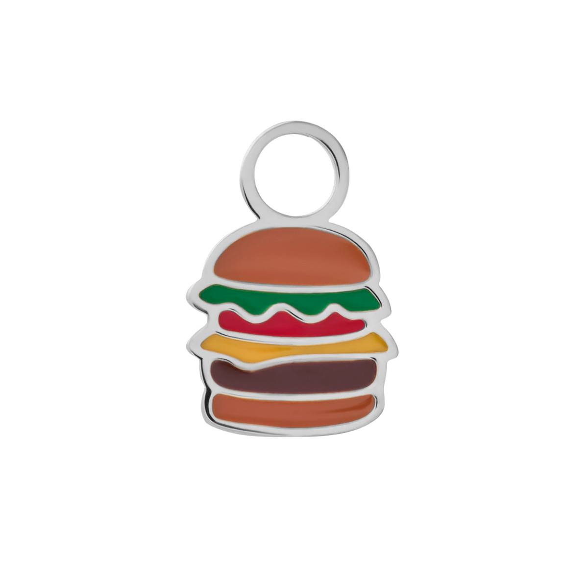 Cheeseburger Enamel Hoop Charm