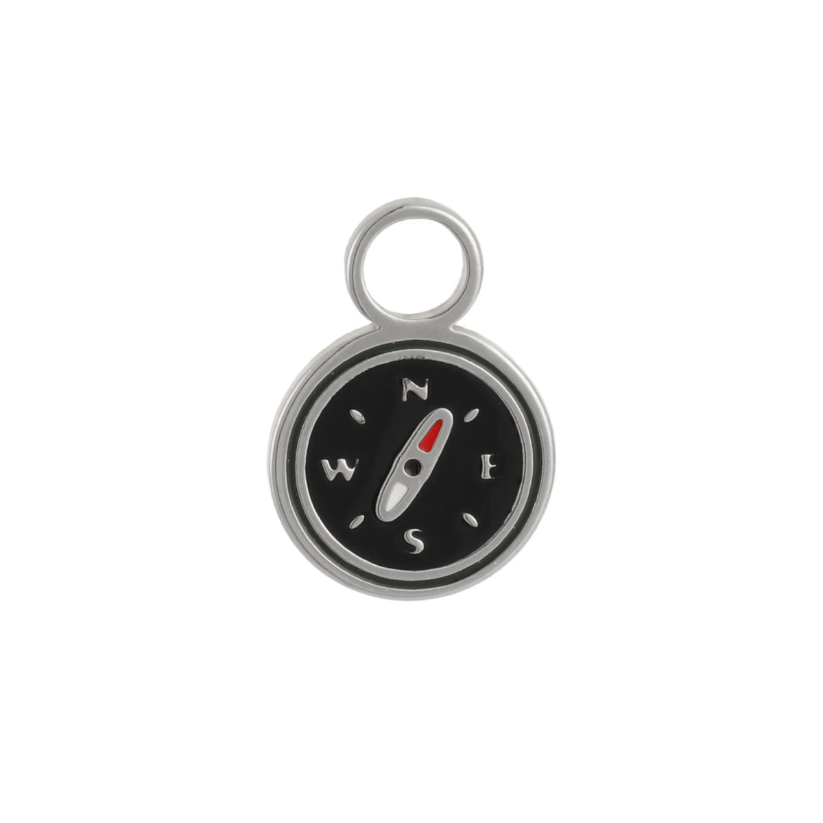 Compass Enamel Hoop Charm