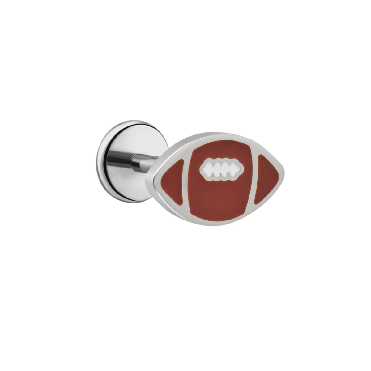 Football Enamel Flat Back Stud