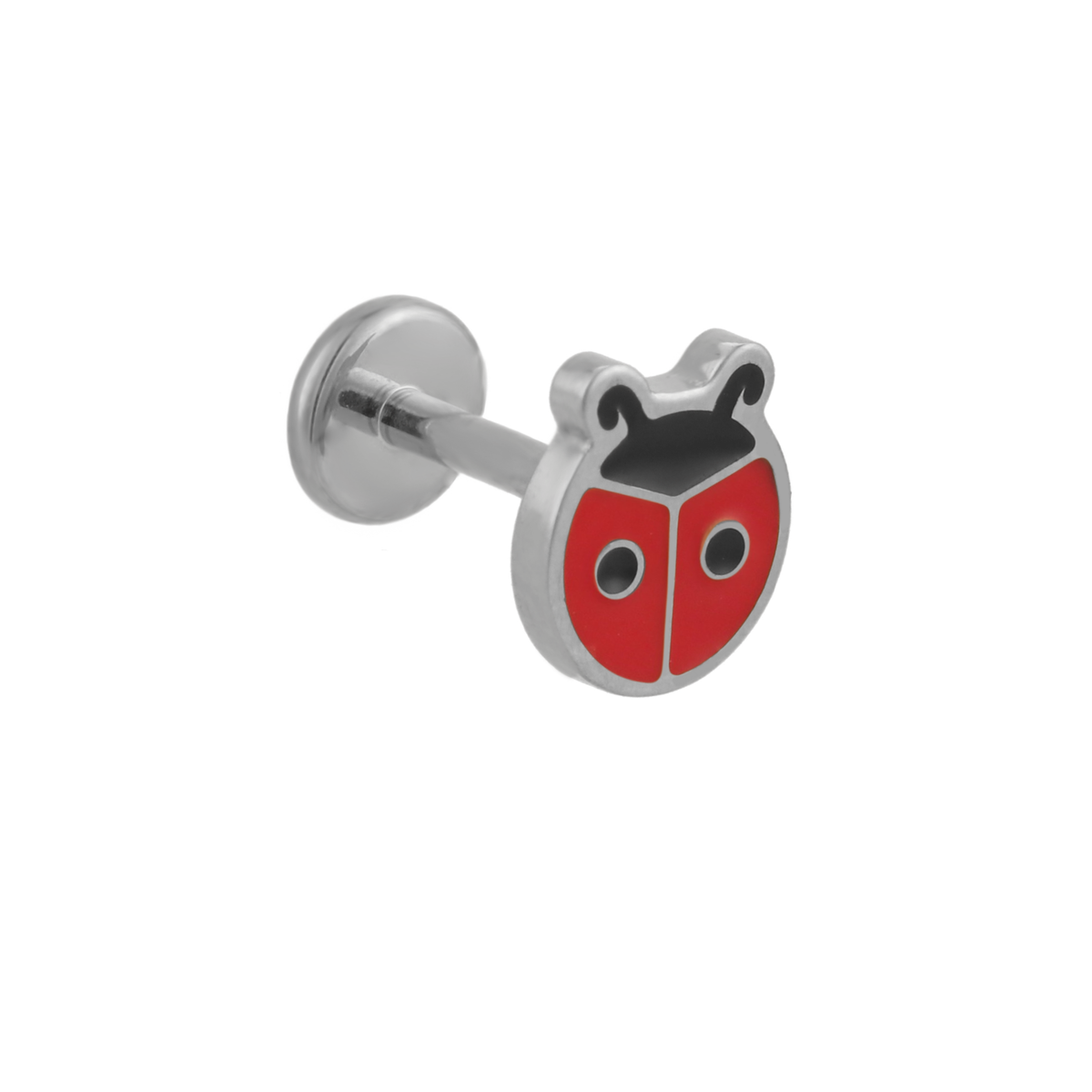 Ladybug Enamel Flat Back Stud