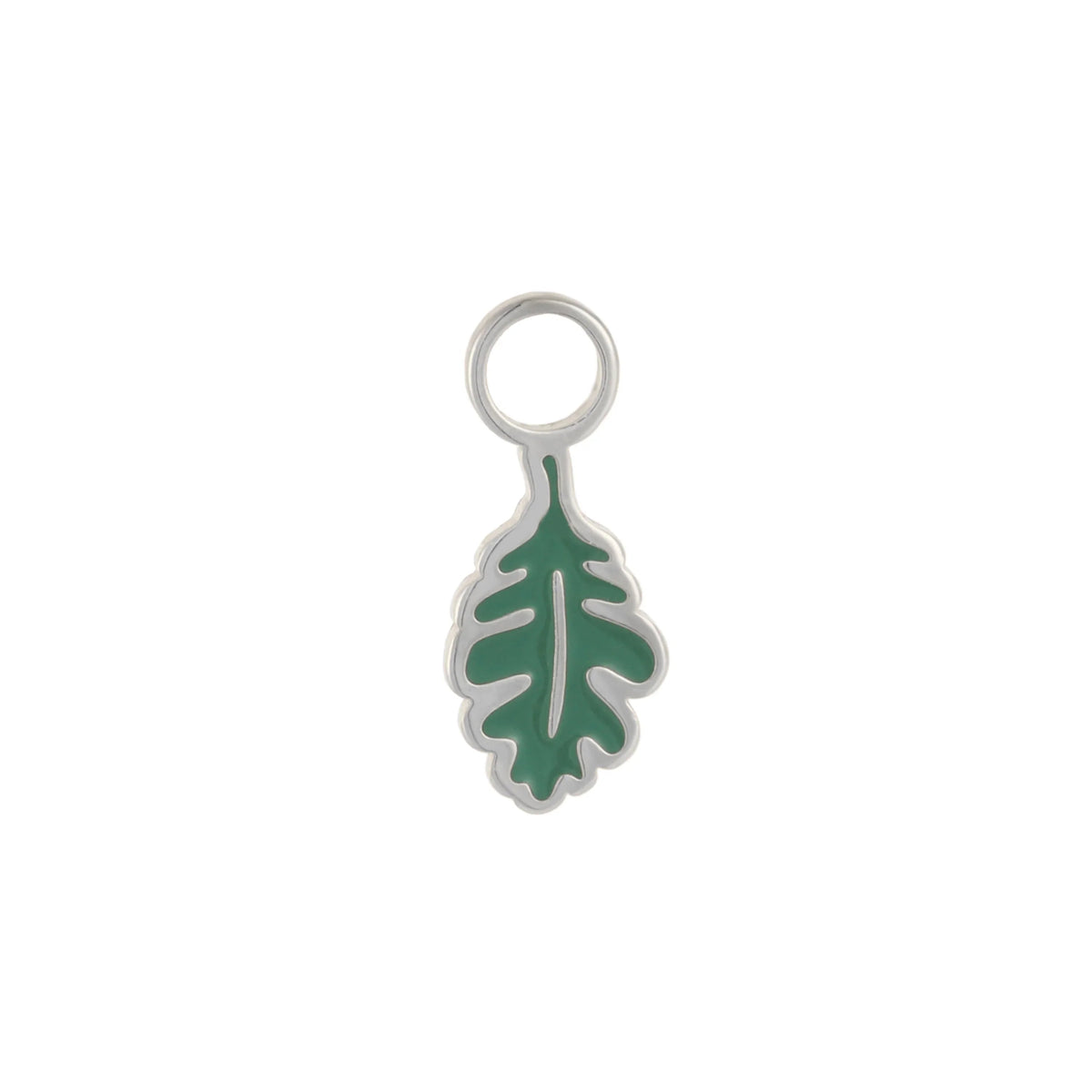 Oak Leaf Enamel Hoop Charm