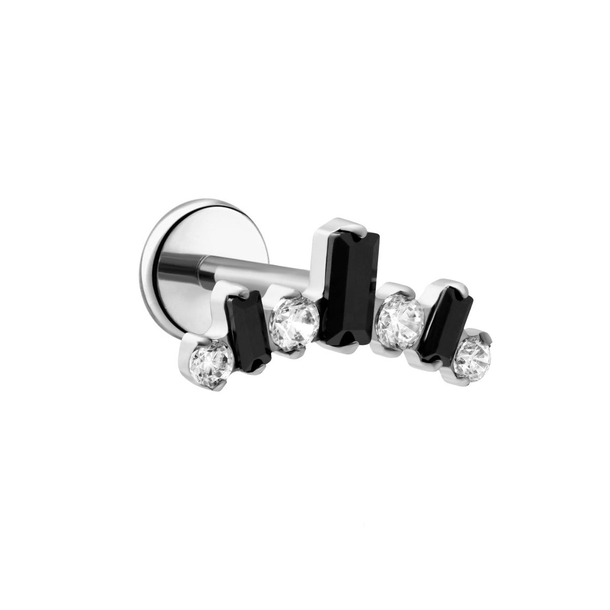 Tiara Flat Back Stud - Black Tie