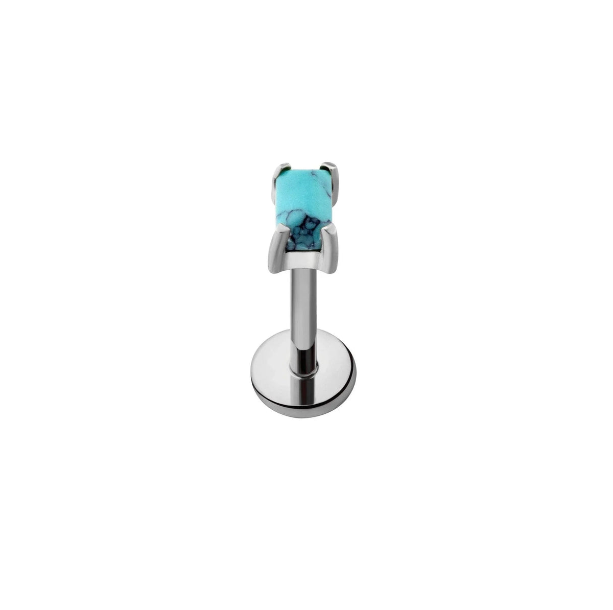 Blue Skies Pronged Baguette Flat Back Stud