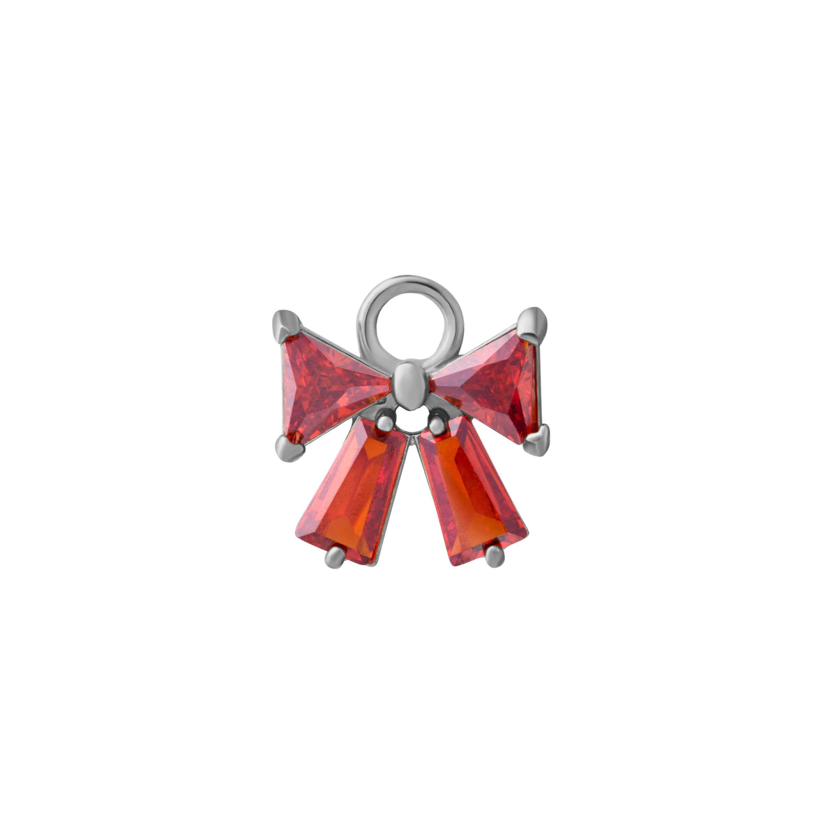 Clara Bow Hoop Charm - Garnet