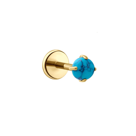 Blue Howlite Flat Back Stud