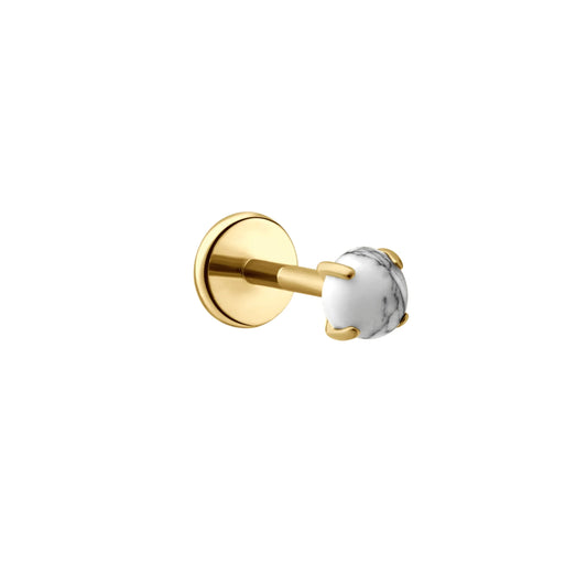 Howlite Flat Back Stud