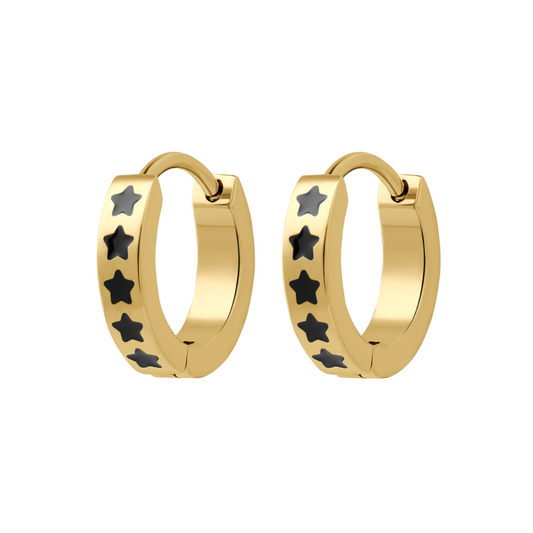 Stellar Titanium Hoops - Black