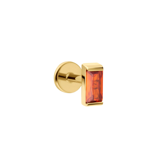 Baguette Flat Back Stud - Mai Tai