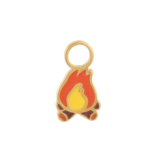 Campfire Enamel Hoop Charm