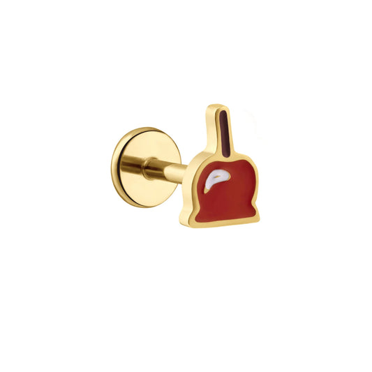 Candy Apple Enamel Flat Back Stud