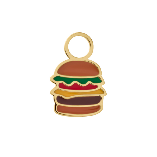 Cheeseburger Enamel Hoop Charm