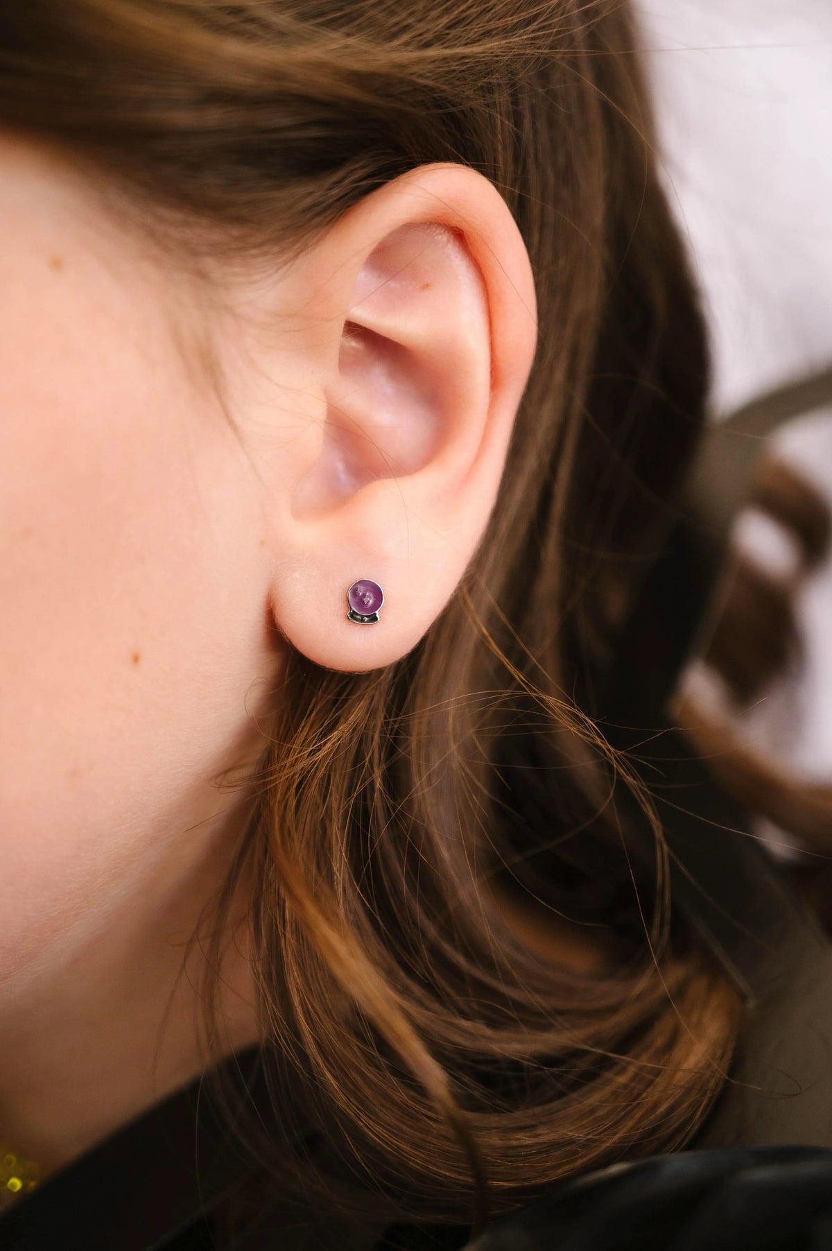 Crystal Ball Enamel Flat Back Stud