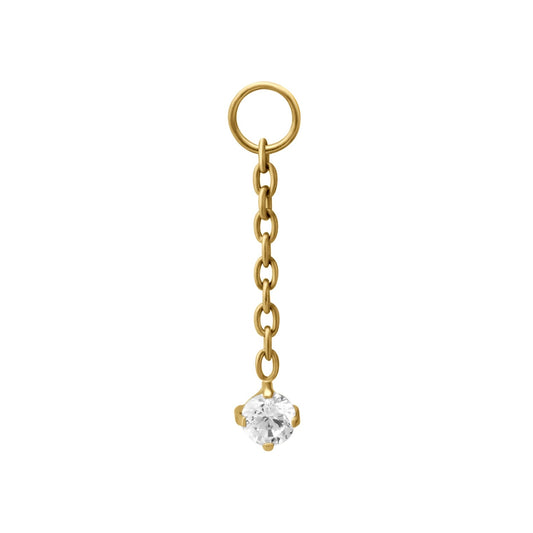 Drop Zirconia Hoop Charm