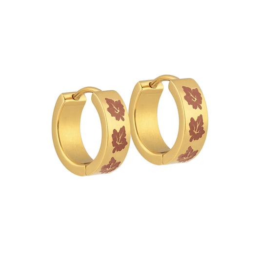 Falling Leaves Titanium Hoops