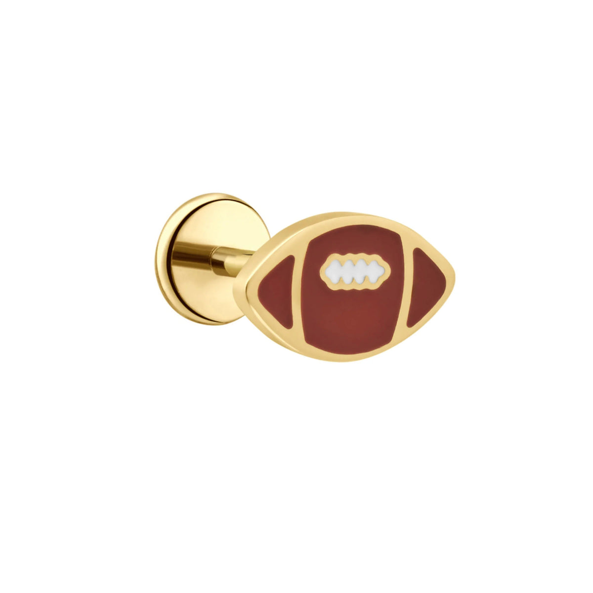 Football Enamel Flat Back Stud