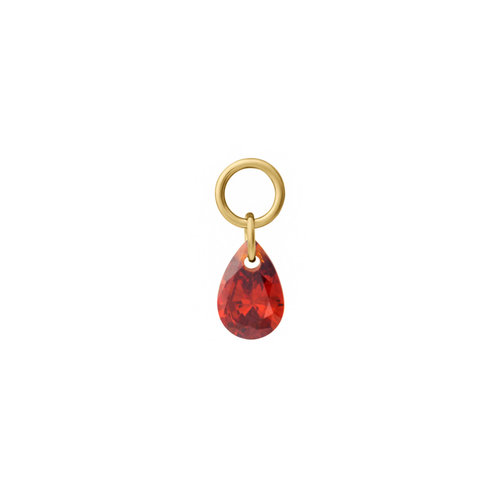 Garnet Tear Hoop Charm - $20 Value for Pair