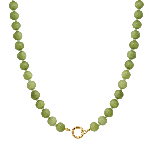 Candy Beaded Charm Necklace - Green Apple