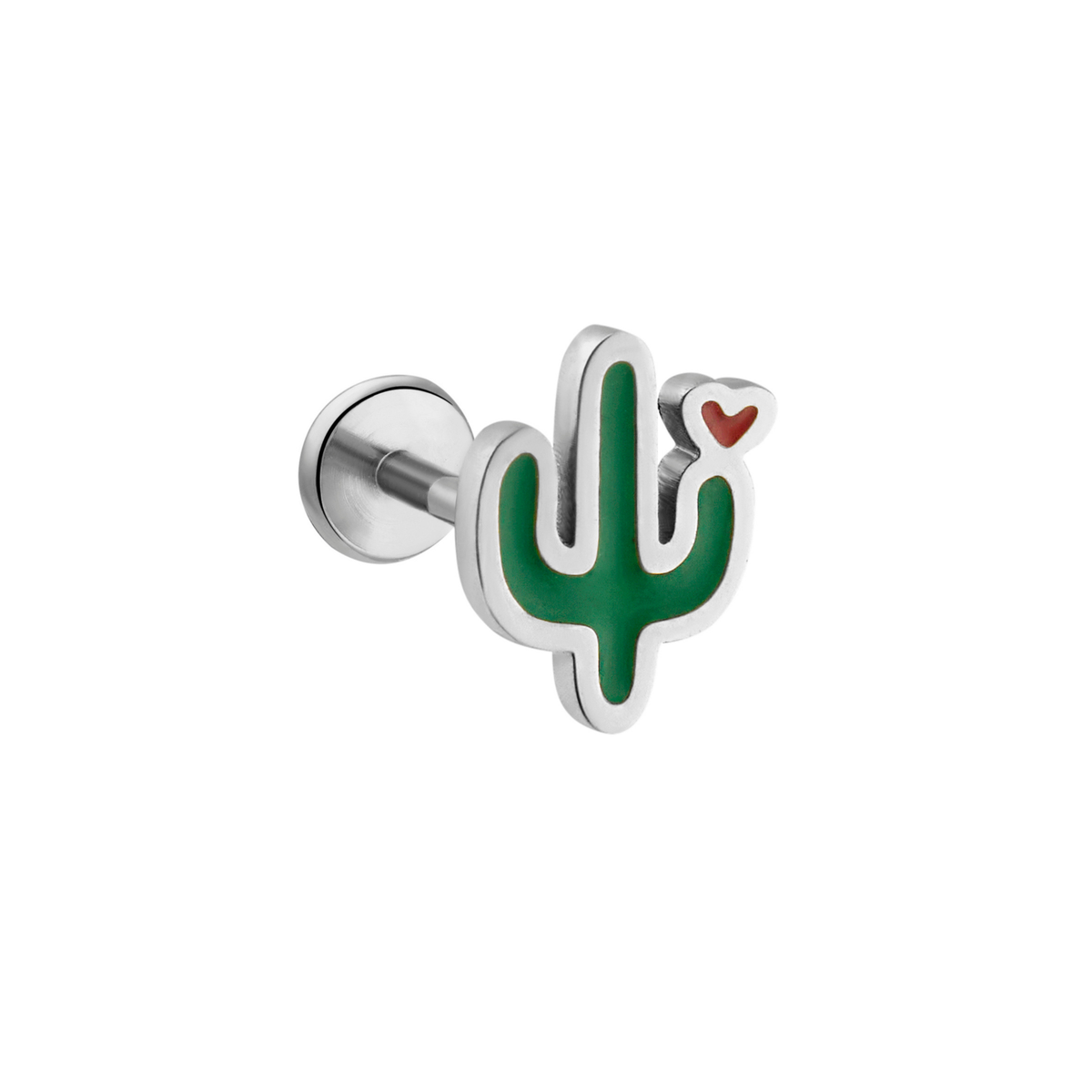 Cactus Love Enamel Flat Back Stud