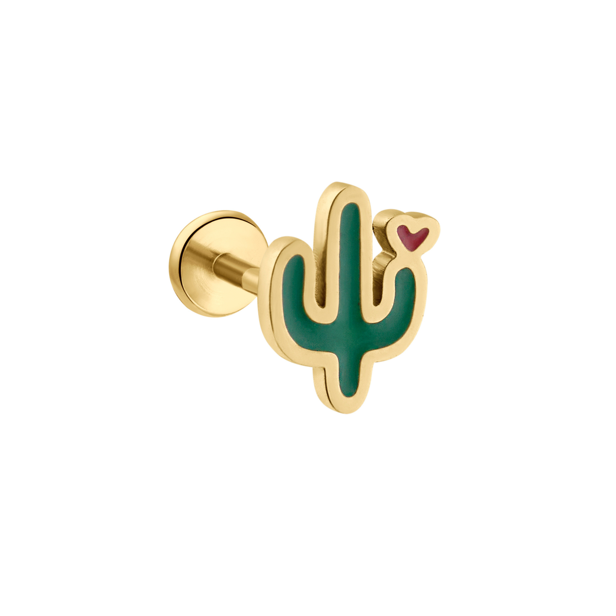 Cactus Love Enamel Flat Back Stud