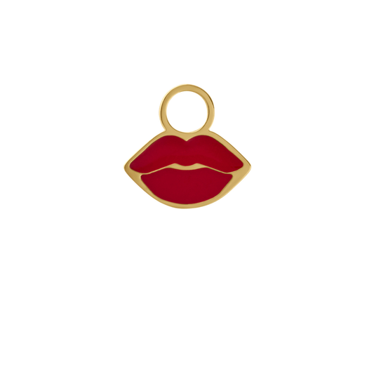 Kiss Enamel Hoop Charm