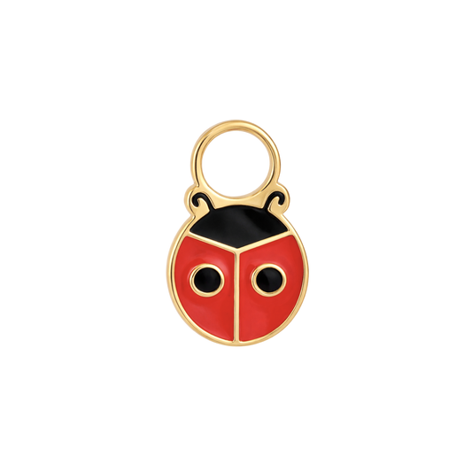 Ladybug Enamel Hoop Charm