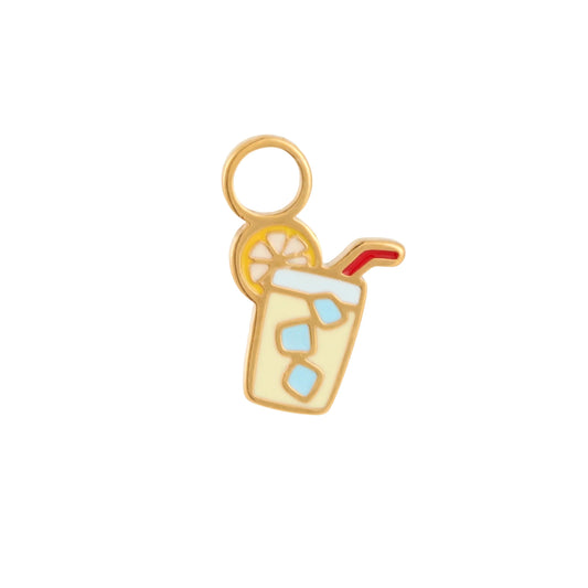 Lemonade Enamel Hoop Charm