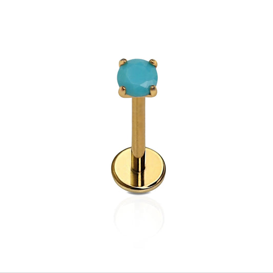 Blue Lagoon Micro Flat Back Stud