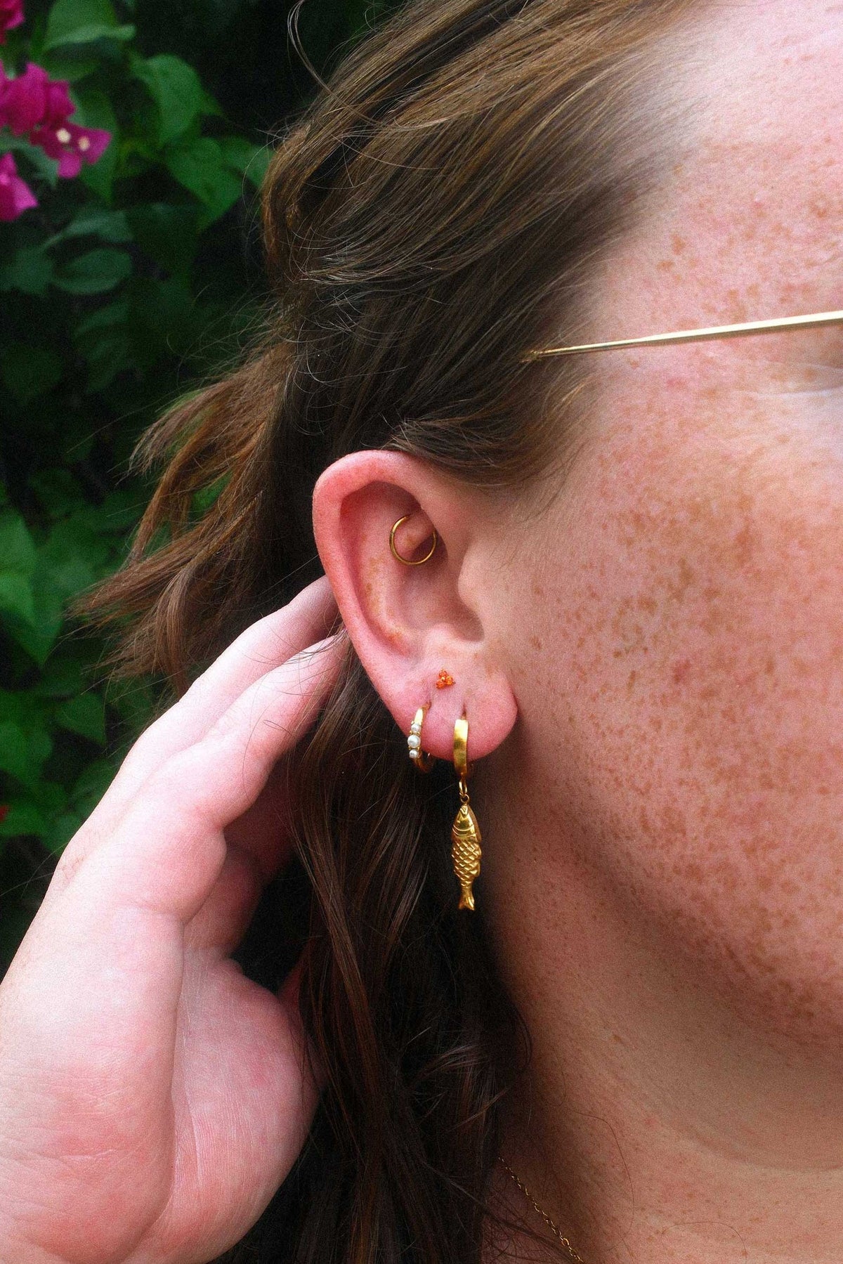 Micro Love Triangle Flat Back Stud - Mai Tai