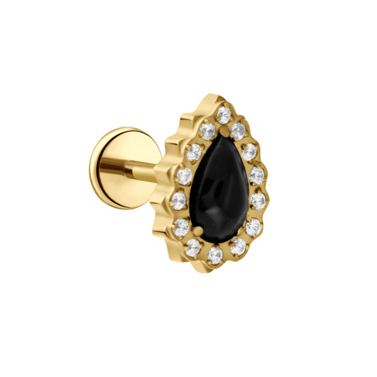 Onyx Halo Flat Back Stud