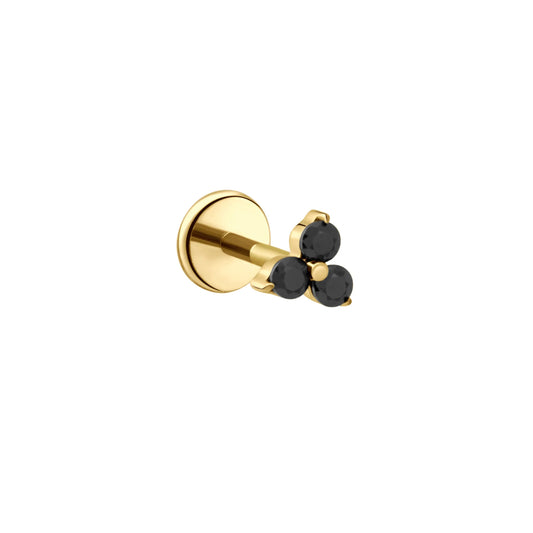 Micro Love Triangle Flat Back Stud - Onyx