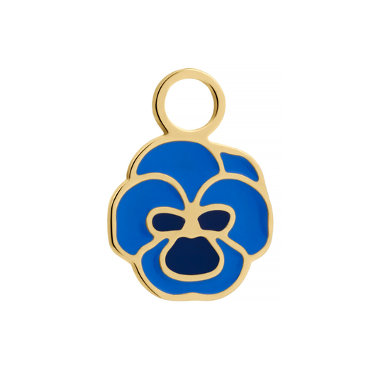 Blue Pansy Hoop Charm
