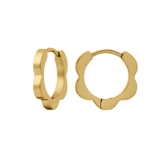 Scalloped Daisy Titanium Hoops