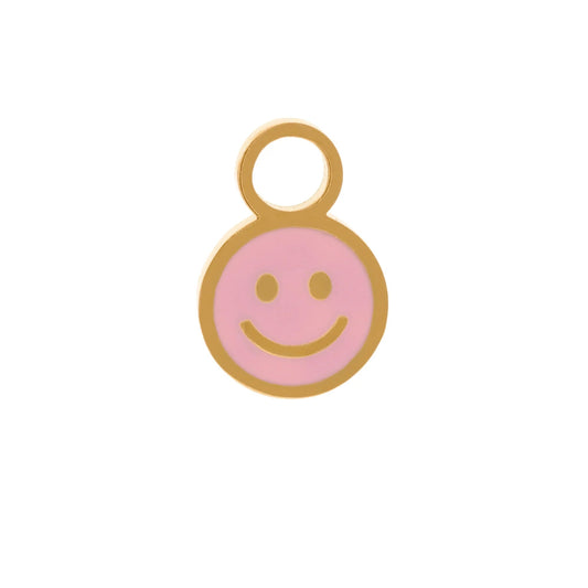 Smiley Hoop Charm - Pink