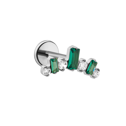 Tiara Flat Back Stud - Emerald