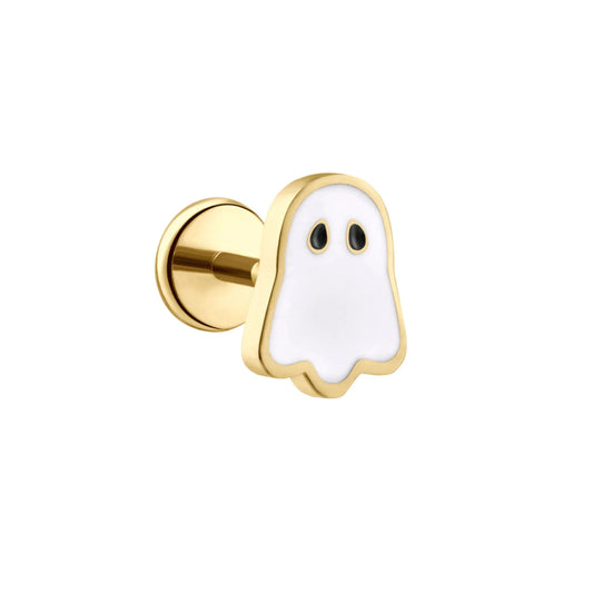 Mini Ghostie Enamel Flat Back Stud