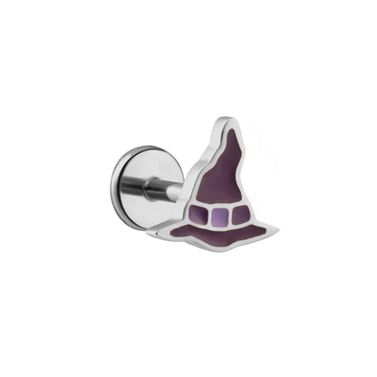 Witchy Hat Enamel Flat Back Stud