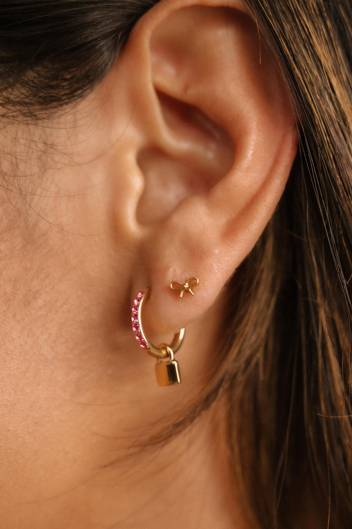 Rose Titanium Celestial Hoops
