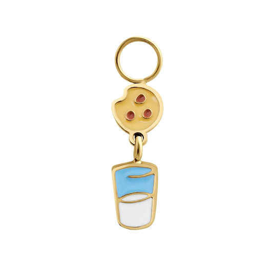 Milk and Cookies Enamel Hoop Charm